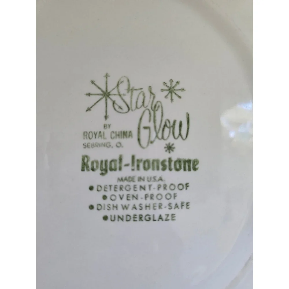 Royal China‎ Star Glow 10 in Plate Mid Century Modern Atomic Starburst Gold MCM